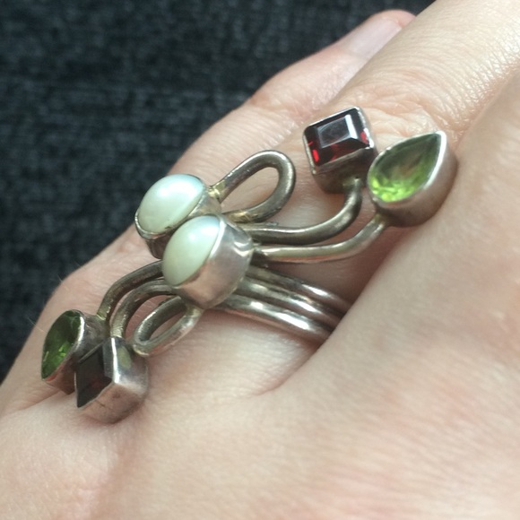 Genuine silver ring with multicolored stones - Picture 8 of 8